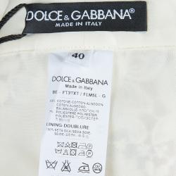 مملوكة مسبقًا Dolce and Gabbana Cream Floral Lace Shorts S