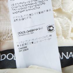 مملوكة مسبقًا Dolce and Gabbana Cream Floral Lace Shorts S