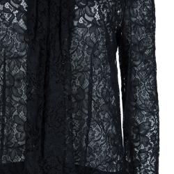 Pre Owned توب دولتشي أند غابانا برباط عنق دانتيل أسود L