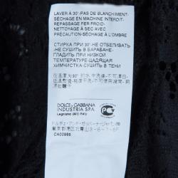 Pre Owned توب دولتشي أند غابانا برباط عنق دانتيل أسود L