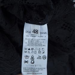 Pre Owned توب دولتشي أند غابانا برباط عنق دانتيل أسود L