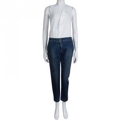 Pre Owned Dolce and Gabbana Indigo Faded Denim Capri Pants M