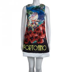 Pre Owned Dolce and Gabbana Hand Embroidered Embellished Portofino Shift Dress S