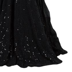 Pre Owned فستان سهرة دولتشي أند غابانا بلا حمالات مكشكش مزين بالترتر أسود M