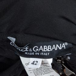 Pre Owned فستان سهرة دولتشي أند غابانا بلا حمالات مكشكش مزين بالترتر أسود M