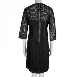 Pre Owned فستان دولتشي أند غابانا دانتيل أسود واسع S