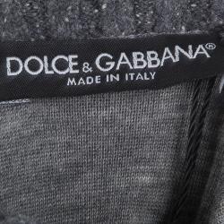Pre Owned Dolce and Gabbana Grey Cashmere Turtle Neck Sweater M
