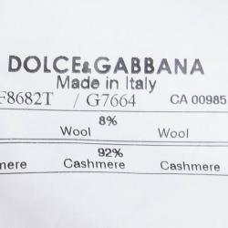 Pre Owned Dolce and Gabbana Grey Cashmere Turtle Neck Sweater M