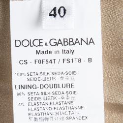 Pre Owned Dolce and Gabbana Beige Floral Printed Silk Coat S