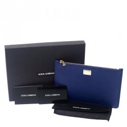 مملوكة مسبقًا Dolce and Gabbana Indigo Leather Clutch