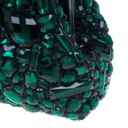 مملوكة مسبقًا حقيبة يد صغيرة دولتشي أند غابانا سارة كريستال ساتان خضراء