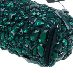 مملوكة مسبقًا حقيبة يد صغيرة دولتشي أند غابانا سارة كريستال ساتان خضراء