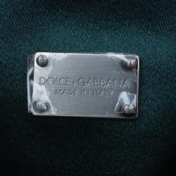 مملوكة مسبقًا حقيبة يد صغيرة دولتشي أند غابانا سارة كريستال ساتان خضراء