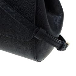 مملوكة مسبقًا Dolce and Gabbana Black Leather Small Miss Sicily Top Handle Bag