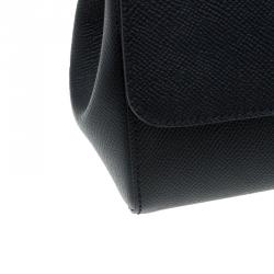 مملوكة مسبقًا Dolce and Gabbana Black Leather Small Miss Sicily Top Handle Bag