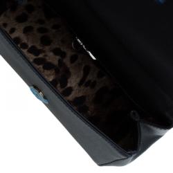 مملوكة مسبقًا Dolce and Gabbana Black Leather Small Miss Sicily Top Handle Bag