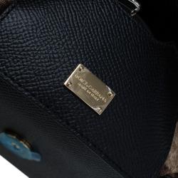 مملوكة مسبقًا Dolce and Gabbana Black Leather Small Miss Sicily Top Handle Bag