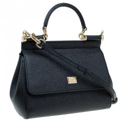 Pre Owned حقيبة دولتشي أند غابانا حمالة علوية ميس سيسيلي صغيرة جلد ذهبي