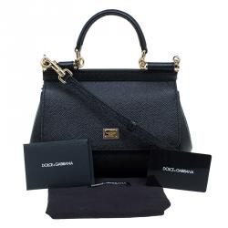 Pre Owned حقيبة دولتشي أند غابانا حمالة علوية ميس سيسيلي صغيرة جلد ذهبي