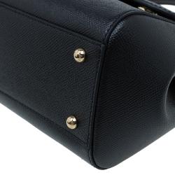 Pre Owned حقيبة دولتشي أند غابانا حمالة علوية ميس سيسيلي متوسطة جلد اسود