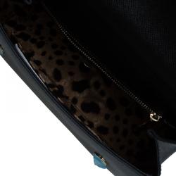Pre Owned Dolce and Gabbana Black Leather Medium Miss Sicily Top Handle Bag