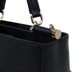 Pre Owned حقيبة دولتشي أند غابانا شوبر ميس سيسيلي صغيرة جلد أسود