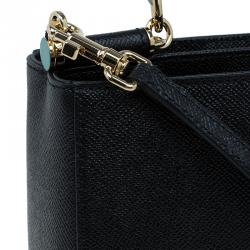 Pre Owned حقيبة دولتشي أند غابانا شوبر ميس سيسيلي صغيرة جلد أسود