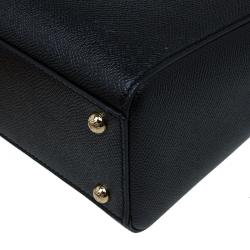 Pre Owned حقيبة دولتشي أند غابانا شوبر ميس سيسيلي صغيرة جلد أسود