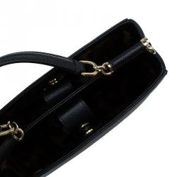 Pre Owned حقيبة دولتشي أند غابانا شوبر ميس سيسيلي صغيرة جلد أسود