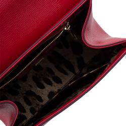 مملوكة مسبقًا حقيبة دولتشي أند غابانا حمالة علوية ميس مونيكا متوسطة جلد نقش سحلية أحمر