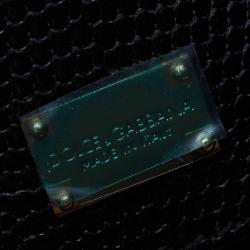 Pre Owned حقيبة يد دولتشي آند غابانا مونيكا جلد سوداء متوسطة نقش سحلية