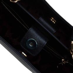Pre Owned Dolce and Gabbana Black Leather Medium Miss Sicily Shopper Tote