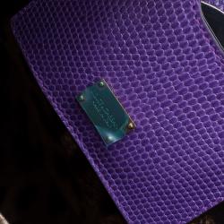 مملوكة مسبقًا Dolce and Gabbana Purple Lizard Embossed Leather Medium Miss Monica Top Handle Bag