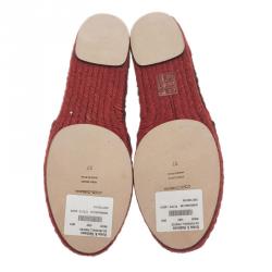 Pre Owned Dolce and Gabbana Rose Embroidered Macrame Espadrilles Size 37