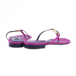 Dolce and Gabbana Pink Satin Thong Sandals Size 38.5