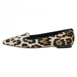 Pre Owned Dolce and Gabbana Pony Hair Smoking Slippers Size 39 