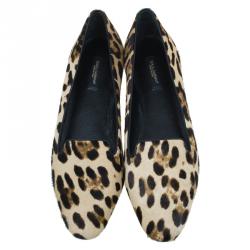 Pre Owned Dolce and Gabbana Pony Hair Smoking Slippers Size 39 