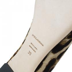 Pre Owned Dolce and Gabbana Pony Hair Smoking Slippers Size 39 