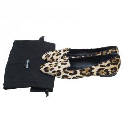 Pre Owned Dolce and Gabbana Pony Hair Smoking Slippers Size 39 