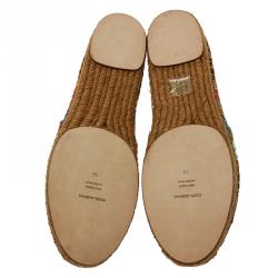 Pre Owned Dolce and Gabbana Multicolor Printed Brocade Espadrilles Size 39