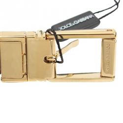 Pre Owned حزام دولتشي أند غابانا بوجهين جلد وردي وبنفسجي