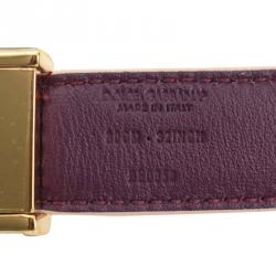 Pre Owned حزام دولتشي أند غابانا بوجهين جلد وردي وبنفسجي