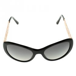 مملوكة مسبقًا نظارة شمسية دي اند جي 4213 فيليغري بولاريزد ذهبية اللون سوداء مستديرة