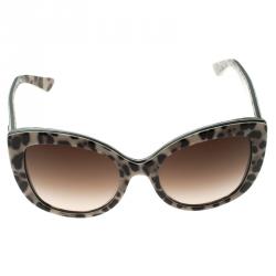 Pre Owned نظارة شمسية دولتشي أند غابانا DG 4233 إطار بني نقشة الفهد عين القطة