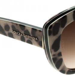 Pre Owned نظارة شمسية دولتشي أند غابانا DG 4233 إطار بني نقشة الفهد عين القطة