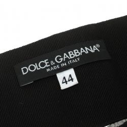 Pre Owned حزام دولتشي أند غابانا قماش أسود مطاطي مزخرف 110 سم