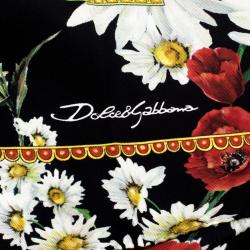 مملوكة مسبقًا Dolce and Gabbana Multicolor Daisy and Poppy Print Silk Square Scarf