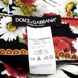 مملوكة مسبقًا Dolce and Gabbana Multicolor Daisy and Poppy Print Silk Square Scarf