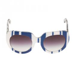 مملوكة مسبقًا Dolce and Gabbana Blue and White DG4191 Striped Sunglasses