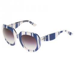 مملوكة مسبقًا Dolce and Gabbana Blue and White DG4191 Striped Sunglasses